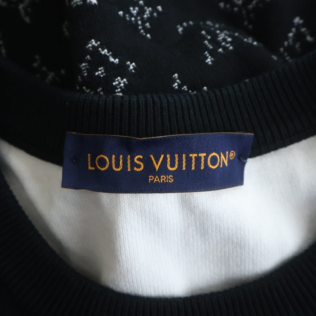 LOUIS VUITTON(ルイヴィトン) 23SS LVSE モノグラム グラディエント クルーネック コットン ニットセーター ブラック RM231Q USO HKN44W