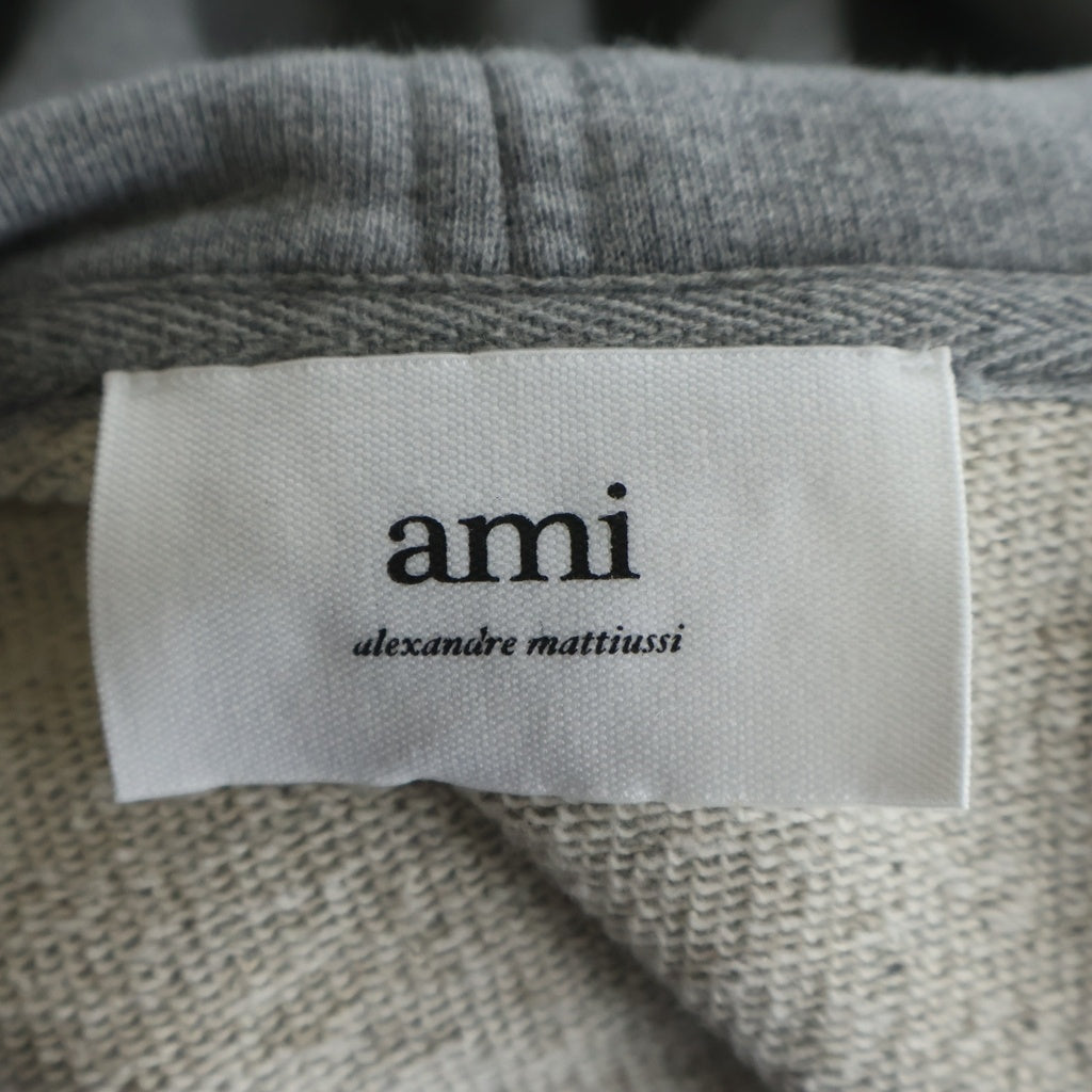 AMI Alexandre Mattiussi(アミアレクサンドルマテュッシ) AMI DE COEUR ハート刺繍 スウェット プルオーバーパーカー グレー BFUSW200.730