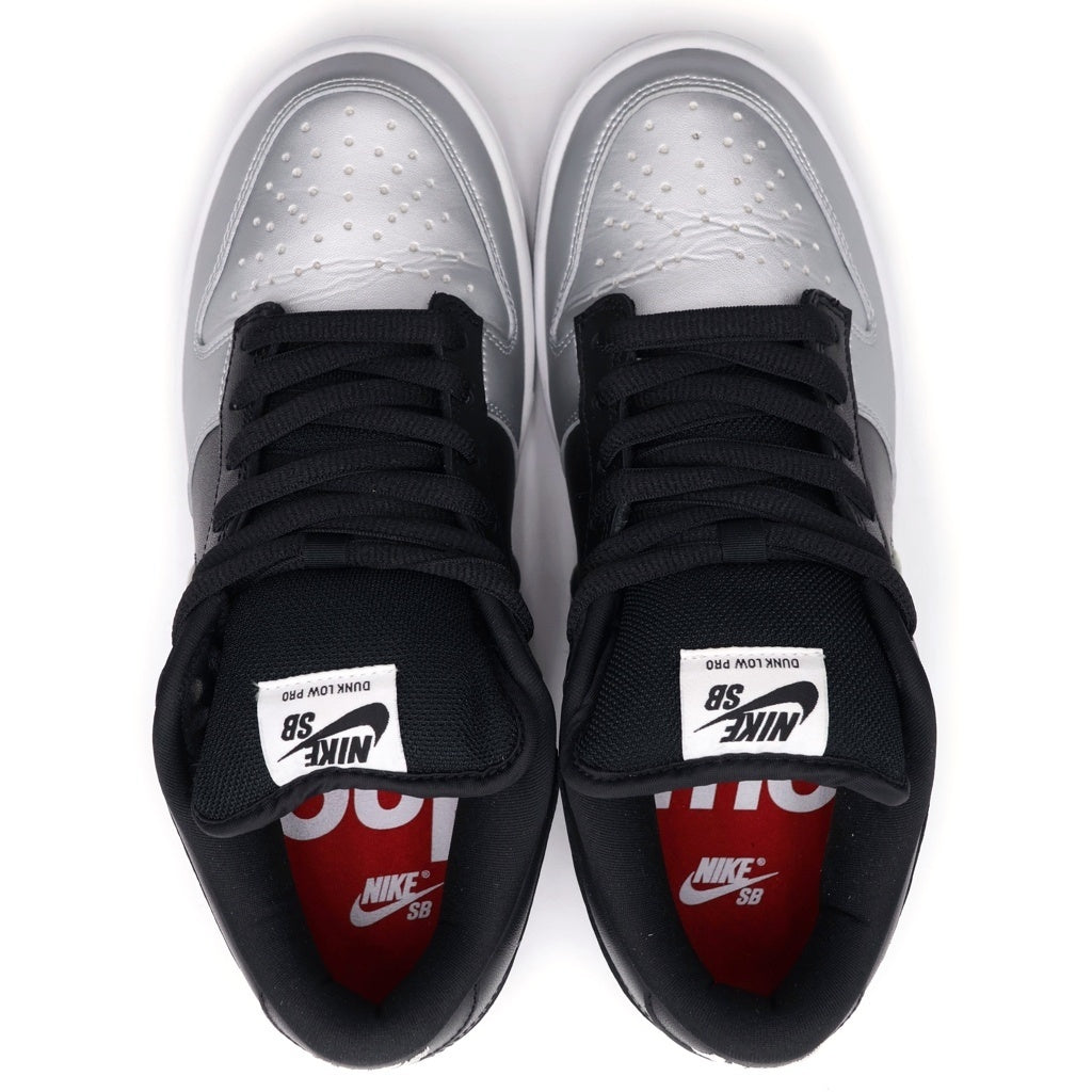 NIKE SB(ナイキエスビー) ×Supreme DUNK CK3480-001 シュプリーム ダンク カットスニーカー メタリックシルバー/ブラック レディース US7/25cm