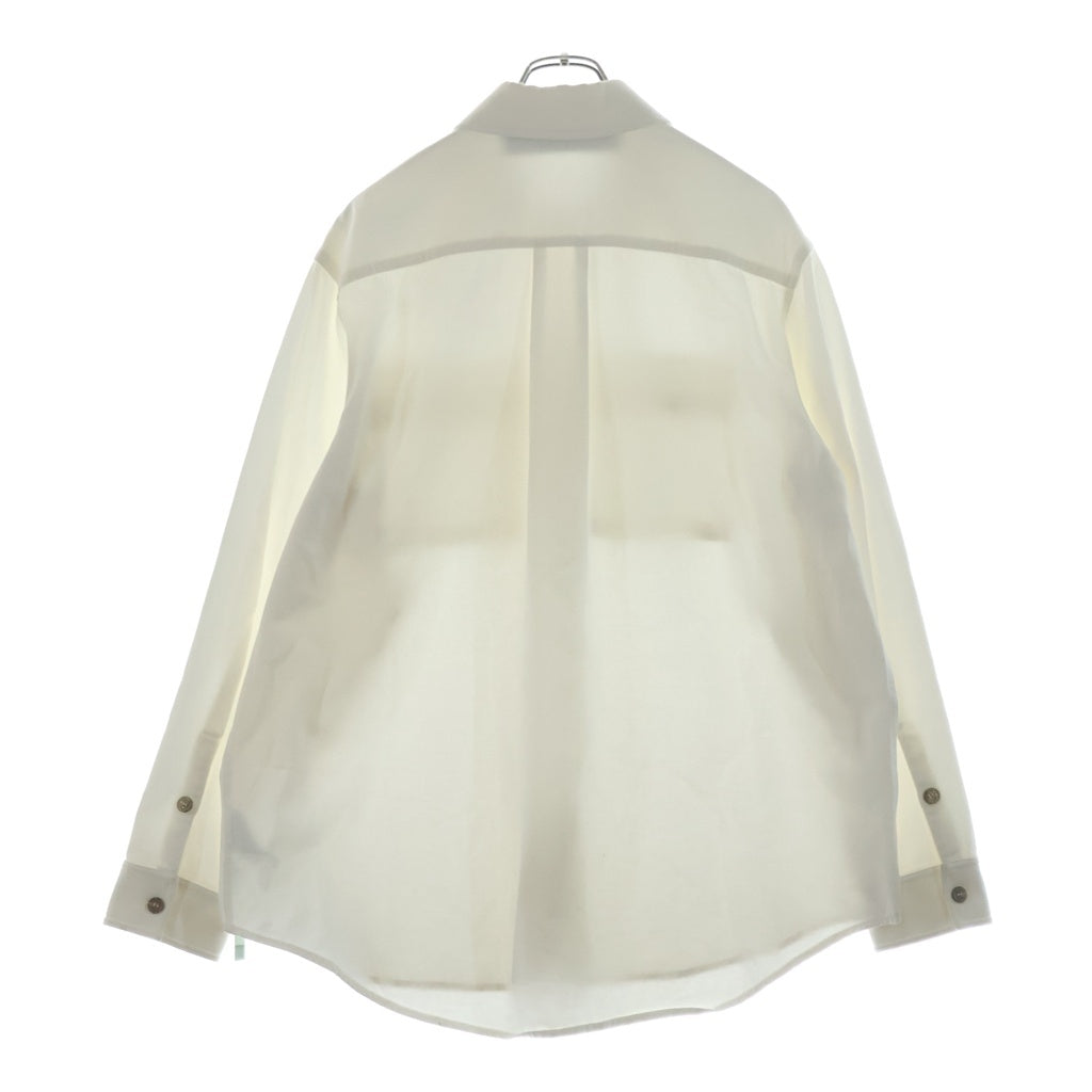 OFF-WHITE(オフホワイト) CPO ロゴプリント コットンデニム シャツ ジャケット ホワイト OMGA091F19D07023