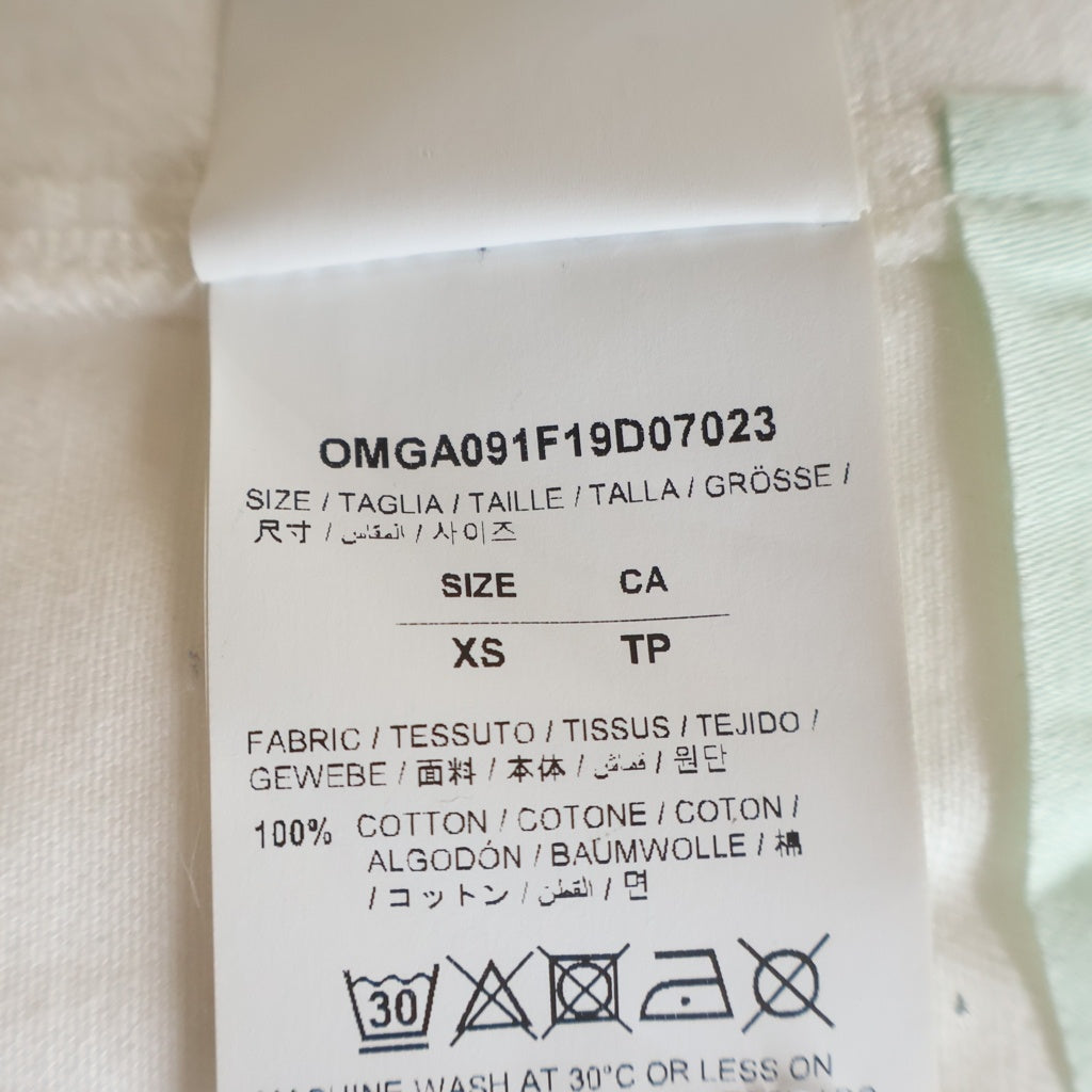 OFF-WHITE(オフホワイト) CPO ロゴプリント コットンデニム シャツ ジャケット ホワイト OMGA091F19D07023