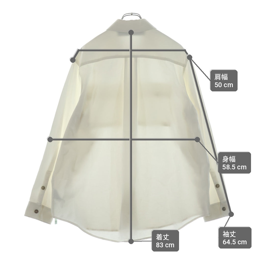 OFF-WHITE(オフホワイト) CPO ロゴプリント コットンデニム シャツ ジャケット ホワイト OMGA091F19D07023