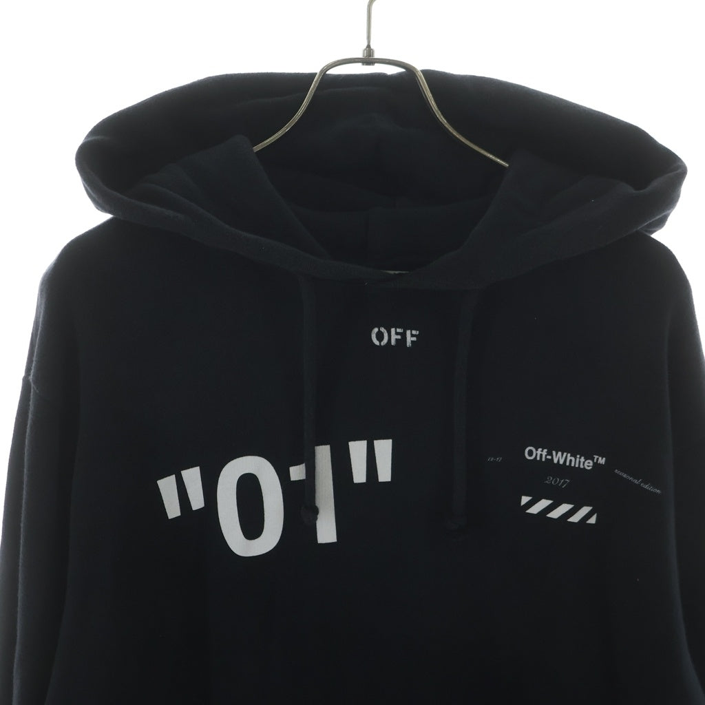 OFF-WHITE(オフホワイト) 18AW ロゴプリント スウェットプルオーバーパーカーブラック OMBB029F18A54002