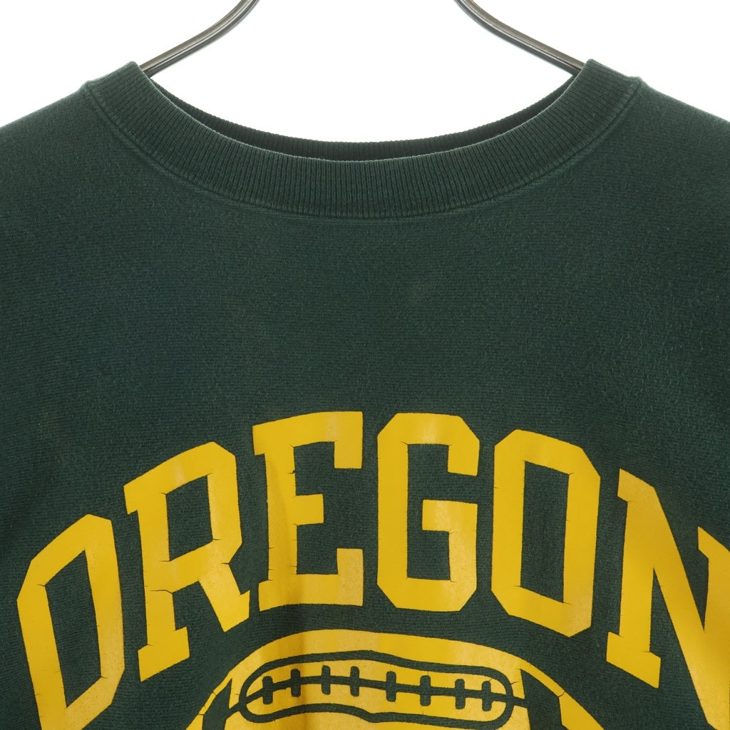 CHAMPION(チャンピオン) 90S VINTAGE REVERSE WEAVE ヴィンテージ リバースウィーブ 刺繍タグ オレゴン大学 クルーネック スウェットトレーナー グリーン