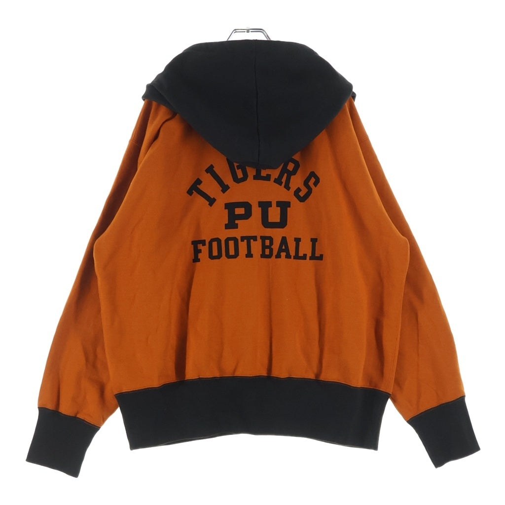 FREE WHEELERS POWER WEAR(フリーホイーラーズ) TIGERS AFTER HOOD FRONT ZIPPER SWEAT PARKA タイガー アフター プリント ジップアップ スウェットパーカー オレンジ