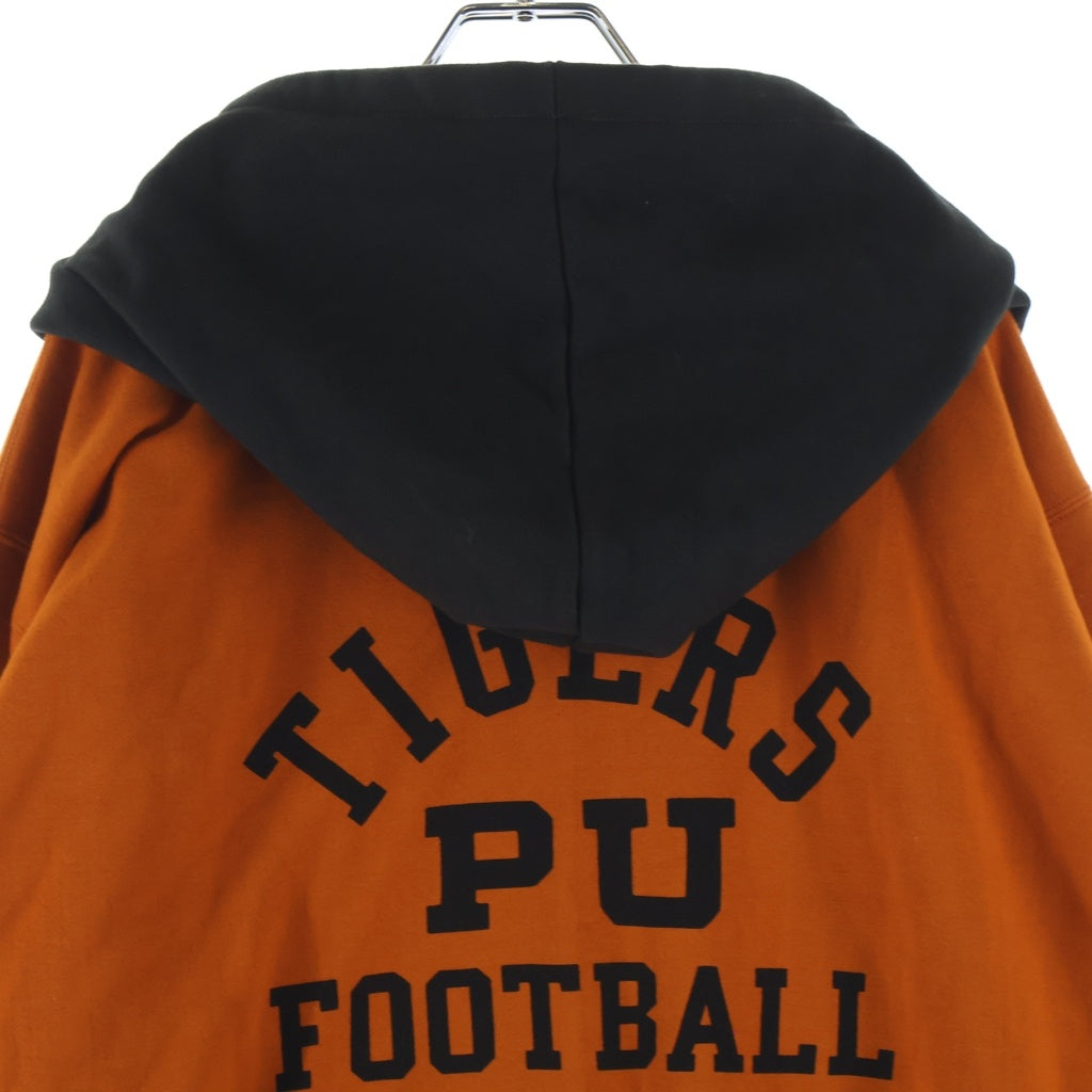 FREE WHEELERS POWER WEAR(フリーホイーラーズ) TIGERS AFTER HOOD FRONT ZIPPER SWEAT PARKA タイガー アフター プリント ジップアップ スウェットパーカー オレンジ