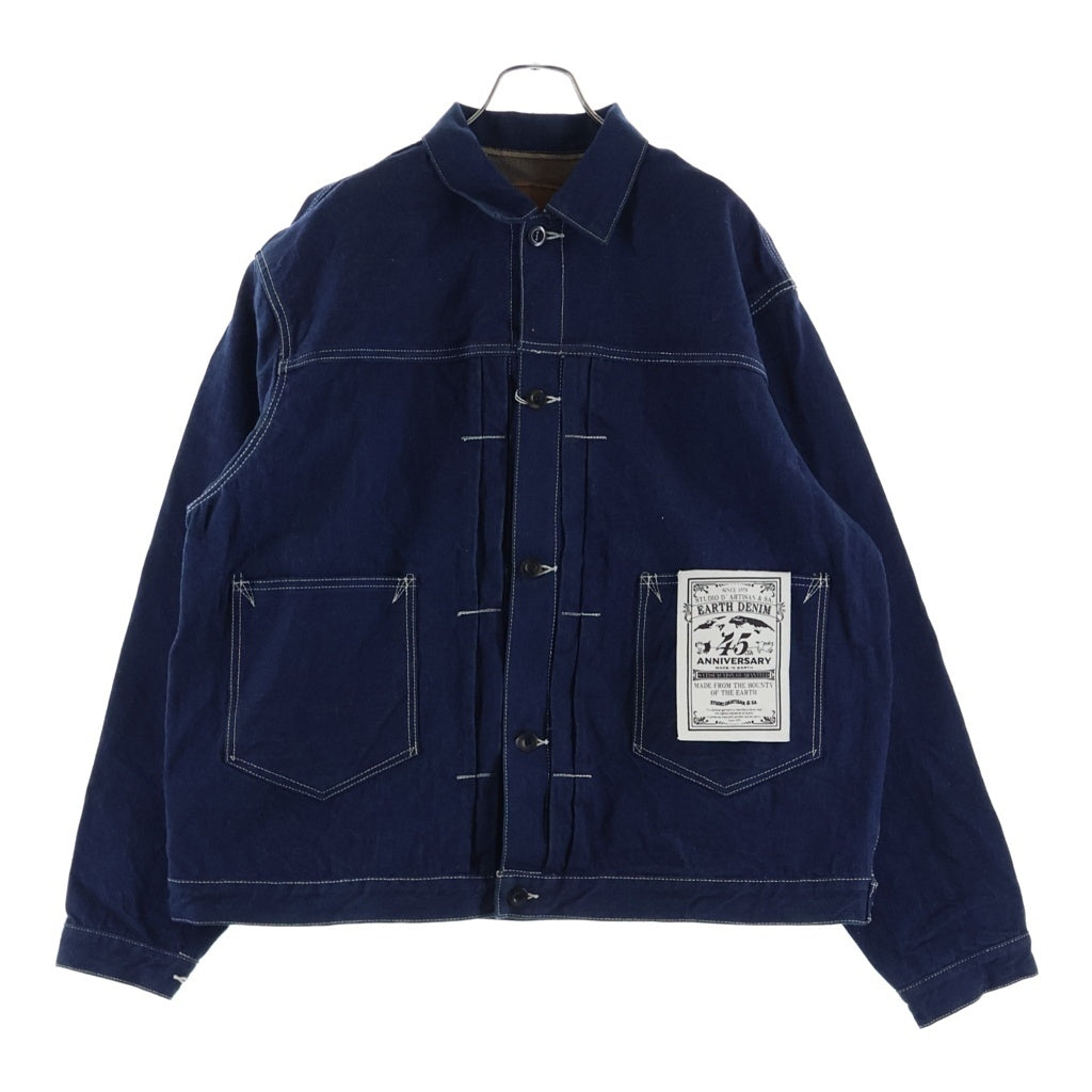 STUDIO D'ARTISAN(ステュディオダルチザン) 45th EARTH DENIM JACKET 45周年記念 フォックスコットン ダブルポケット アースデニム トラッカー ジャケット インディゴ SP-114
