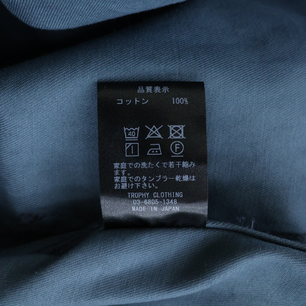 TROPHY CLOTHING(トロフィークロージング) ×CANVAS STEEL BLUE CHORE JACKET キャンバス 14周年記念 マルチポケット チョアジャケット カバーオール ブルー TR-CV501