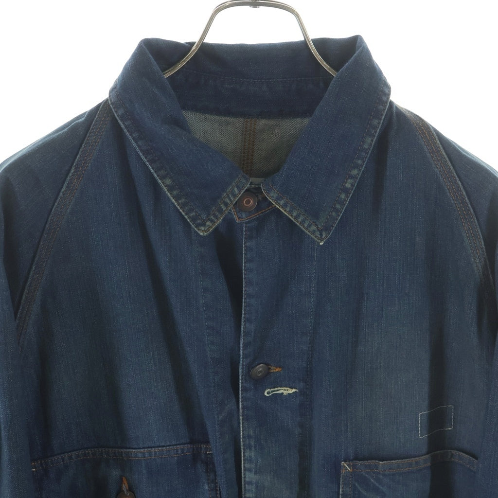 Maison Martin Margiela(メゾンマルタンマルジェラ) 24SS DENIM SPORTS JACKET ヴィンテージ加工 デニムジャケット カバーオール インディゴ S50AM0612