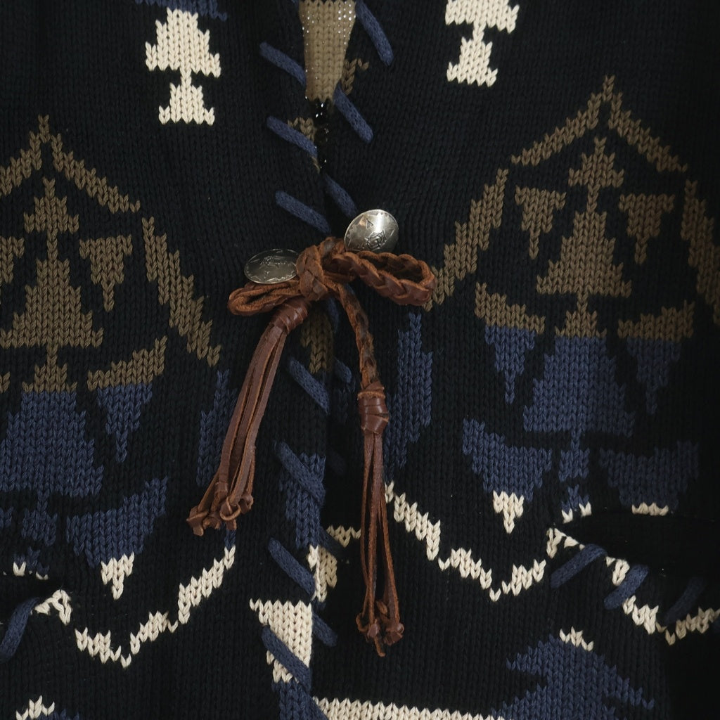 BY GLADHAND(バイグラッドハンド) SPIRITS HEART CARDIGAN スピリッツハートカーディガン ネイティブ柄 マルチカラー BYGH-23-AW-13