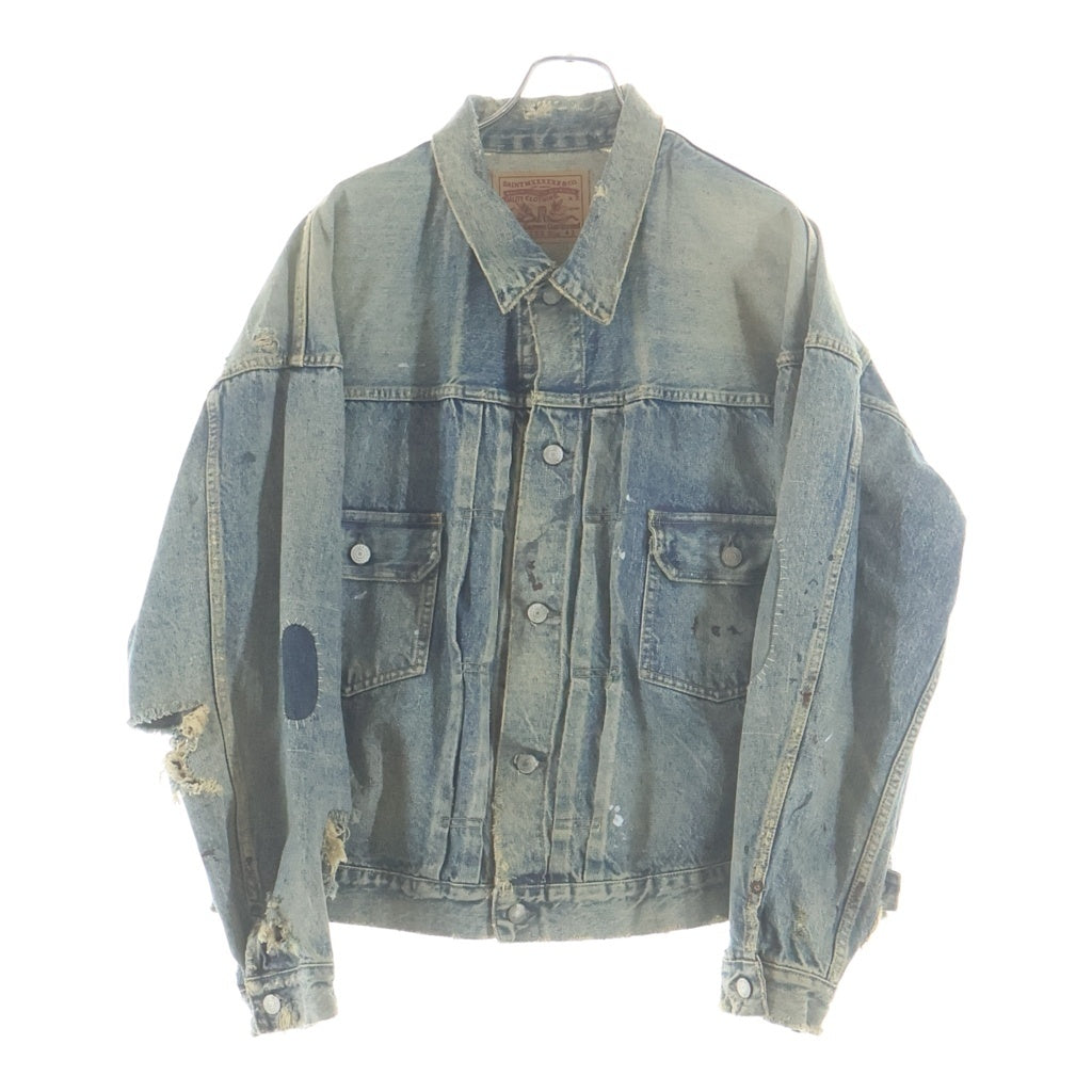 SAINT MICHAEL(セントマイケル) 23AW ×BerBerJin DENIM JACKET 777XX ベルベルジン 2nd ヴィンテージ加工 デニムジャケット インディゴ SM-A23-0000-C17