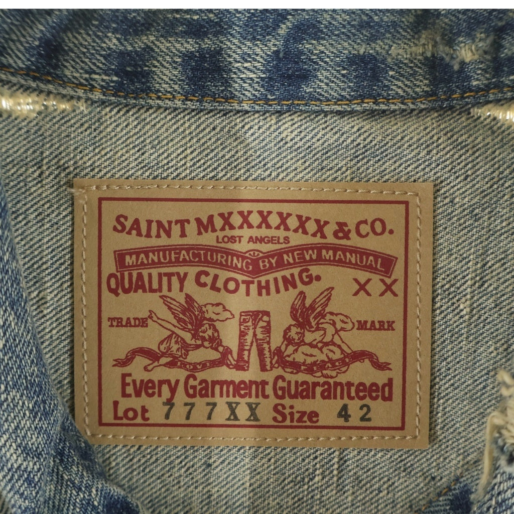 SAINT MICHAEL(セントマイケル) 23AW ×BerBerJin DENIM JACKET 777XX ベルベルジン 2nd ヴィンテージ加工 デニムジャケット インディゴ SM-A23-0000-C17