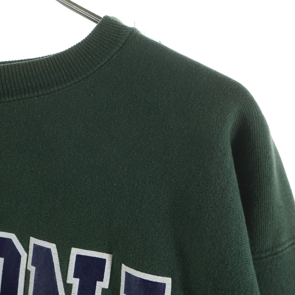 CHAMPION(チャンピオン) 90S VINTAGE REVERSE WEVE ヴィンテージ リバースウィーブ カレッジロゴプリント クルーネックスウェットトレーナー グリーン