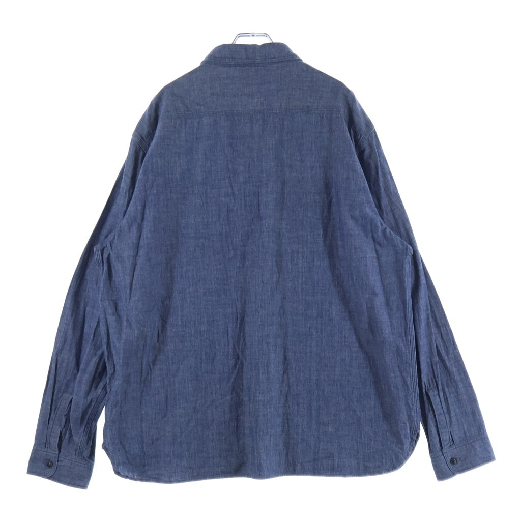 RRL(ダブルアールエル) コットン シャンブレー ワークシャツ 長袖シャツ ブルー