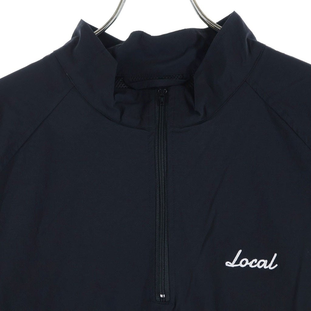 NO BRAND(ノーブランド) Local Golf ローカルゴルフ Convertible Stretch Nylon JKT ロゴ刺繍 コンバーチブル ストレッチ ナイロン ハーフジップ プルオーバージャケット LG-054JK-24