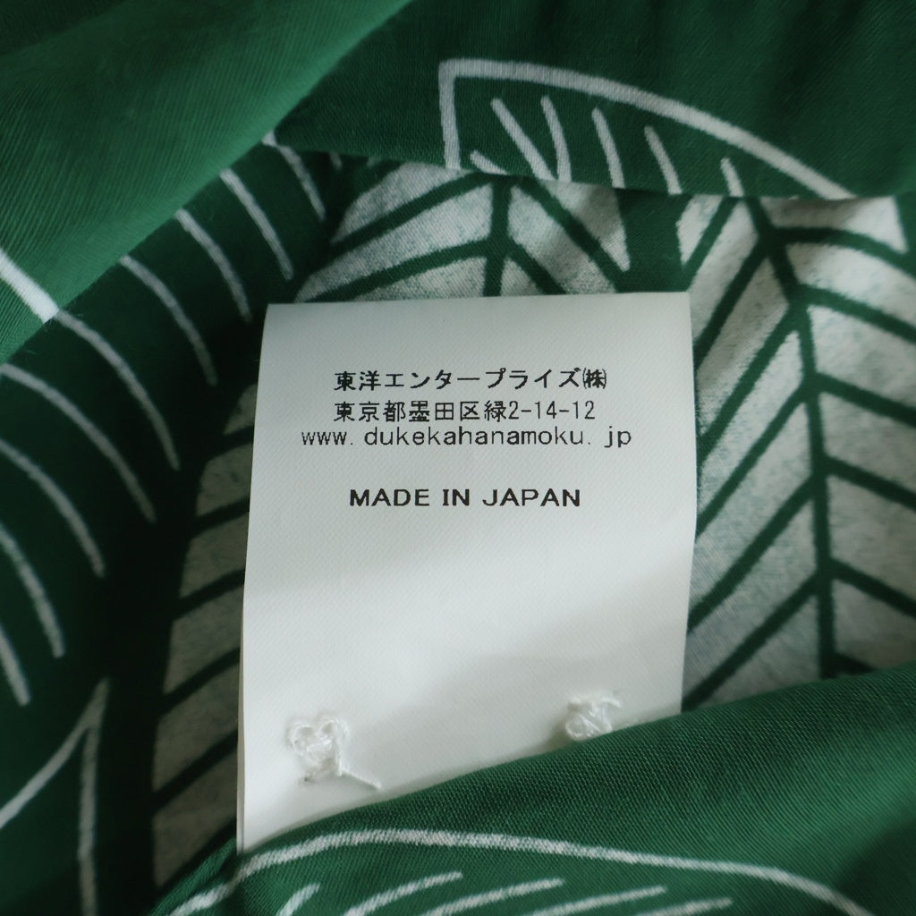 DUKE KAHANAMOKU(デュークカハナモク) SPECIAL EDITION ISLAND LEAF スペシャルエディション アイランドリーフ レーヨン オープンカラー 長袖シャツ グリーン DK29232