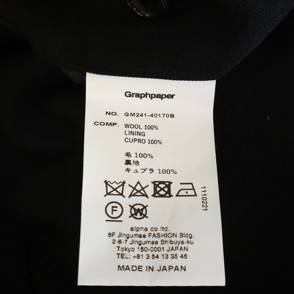 Graphpaper(グラフペーパー) Scale Off Wool Tapered Trousers スケールオフ ウール テーパードスラックス ブラック