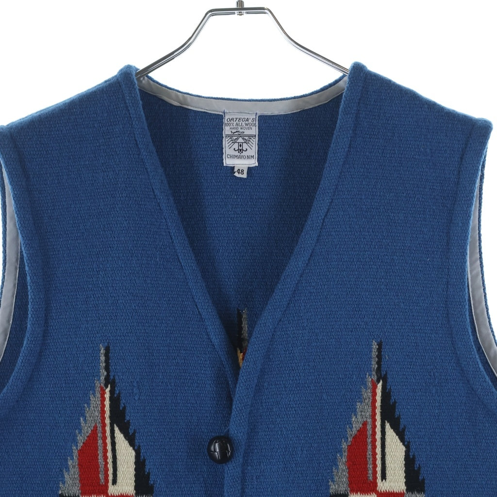 ORTEGA'S(オルテガ) CHIMAYO VEST チマヨベスト スクエアフロント ウール ベスト ブルー