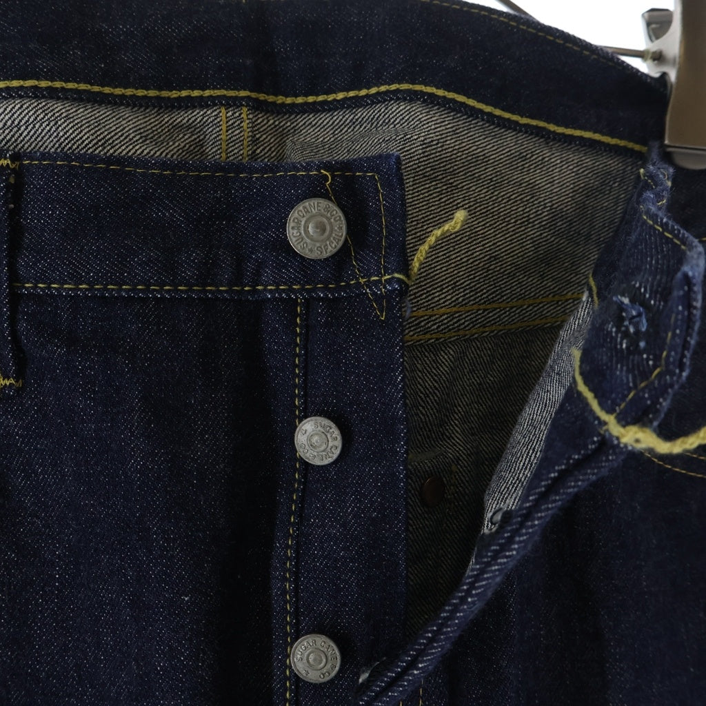 SUGAR CANE(シュガーケーン) 1946MODEL 07 13.5oz. BLUE DENIM WAIST OVERALLS 1946年モデル レザーパッチ 復刻 デニムパンツ インディゴ SC49007