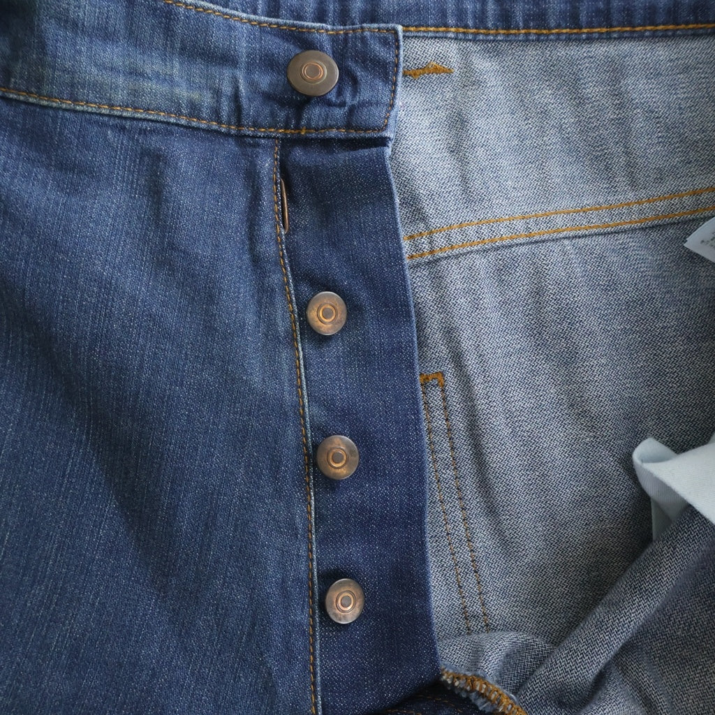 MM6 Maison Margiela(エムエムシックスメゾンマルジェラ) 24SS ボタンフライ ウォッシュド コットン ペインターデニム パンツ インディゴ S50LA0220S30876