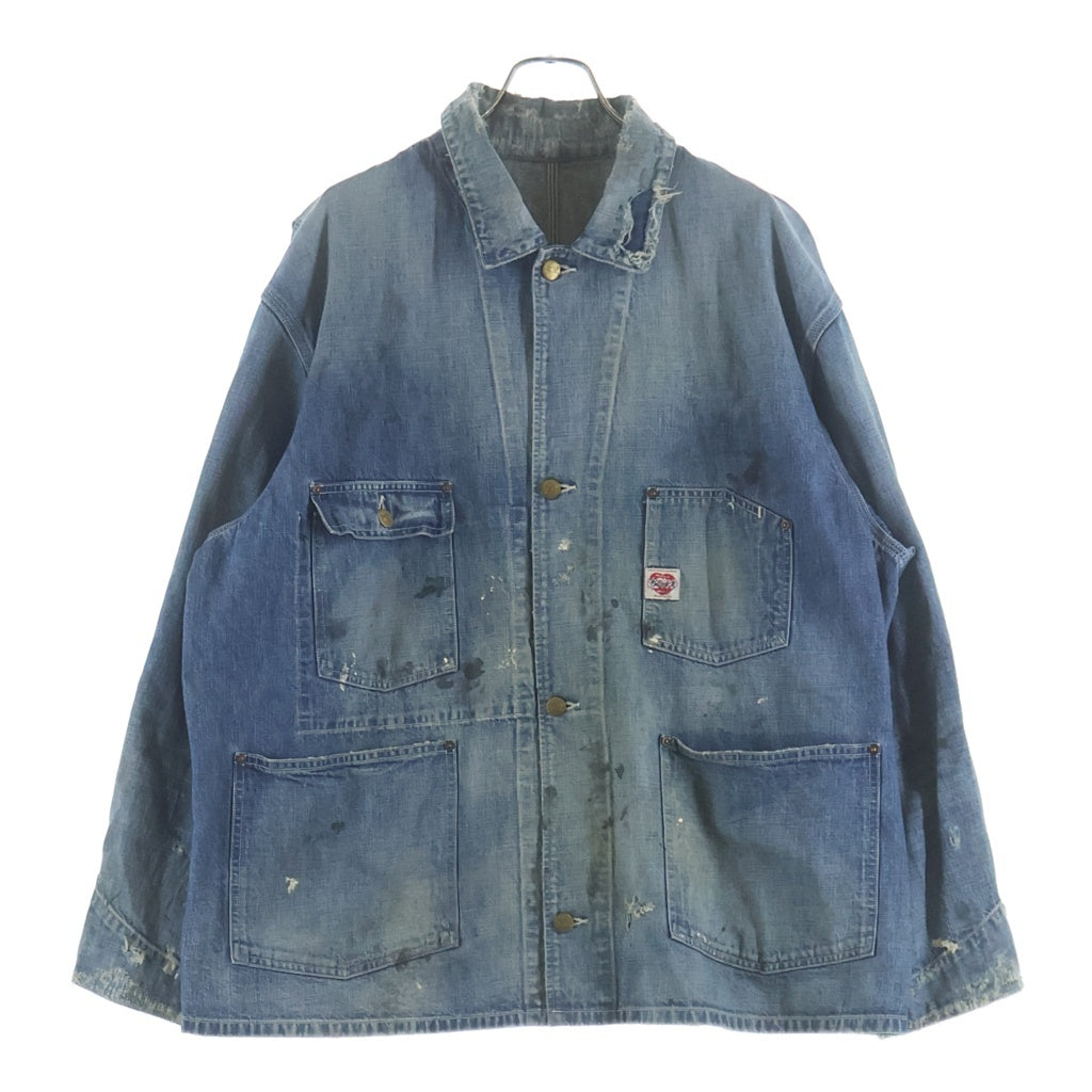 SAINT MICHAEL(セントマイケル) 24SS HEART TAG COVERALL ハートタグ ヴィンテージ加工カバーオール ジャケット インディゴ SM-YS8-0000-059