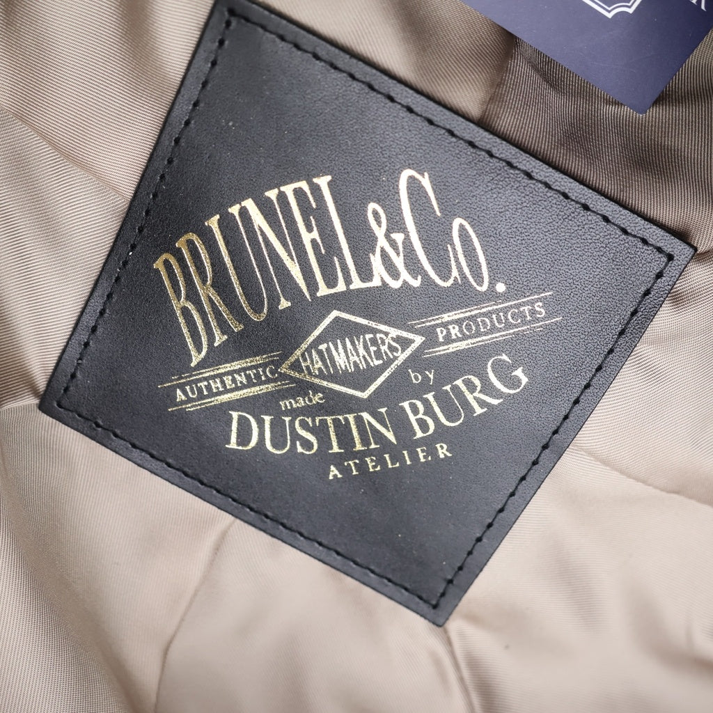 NO BRAND(ノーブランド) BIG BERET シープスキン レザーパッチ 8パネル レザー ベレー帽 帽子 ブラック B-801
