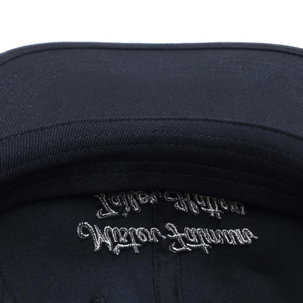 NO BRAND(ノーブランド) BRUNEL&CO HATMAKERS MECHANIC CAP ブルーネルハットメイカーズ カウハイド レザーパッチ ショートバイザー 6パネル レザー ベースボールキャップ 帽子 B-402