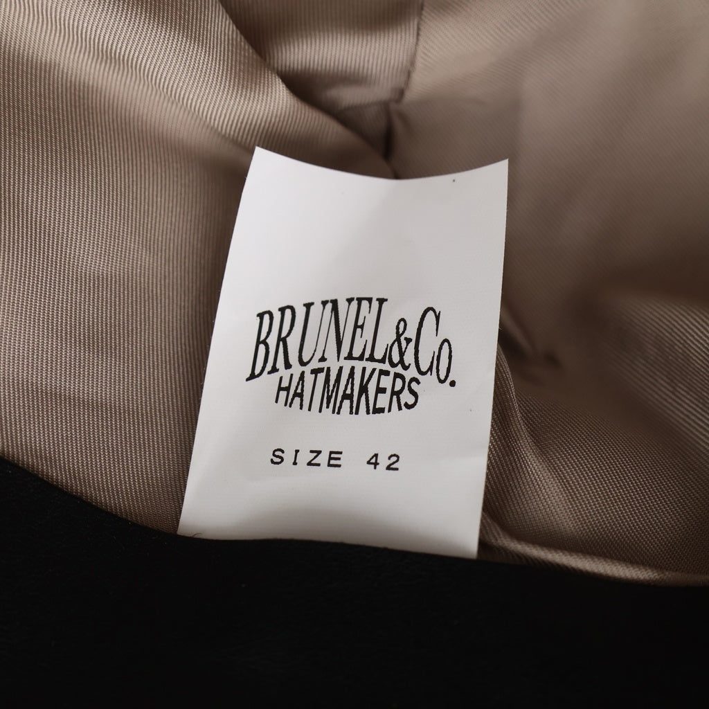 NO BRAND(ノーブランド) BRUNEL&CO HATMAKERS 2TONE B.B.CAP ブルーネルハットメイカーズ マルチレザー Bデザイン 6パネル ベースボールキャップ 帽子 ブラック