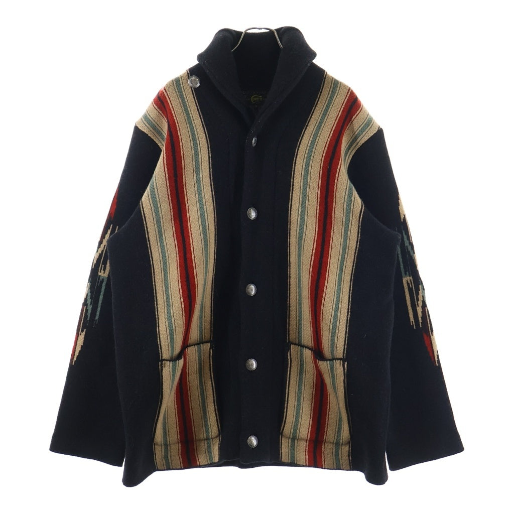JELADO(ジェラード) 24AW COWBOY BRAND カウボーイブランド Lagna ラグナ ヘビーオンス フラワーコンチョ ネイティブ柄 ニットカーディガン セーター ブラック CB03824