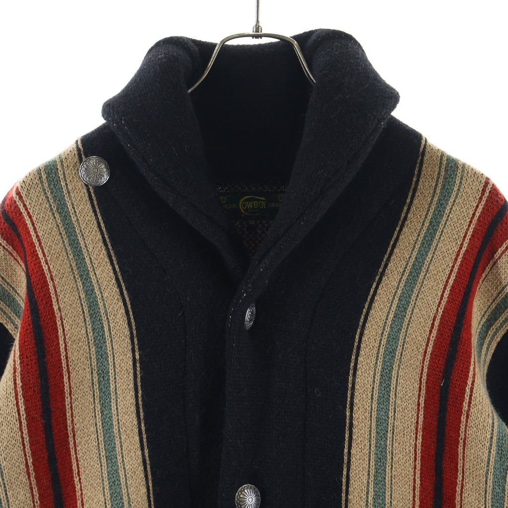 JELADO(ジェラード) 24AW COWBOY BRAND カウボーイブランド Lagna ラグナ ヘビーオンス フラワーコンチョ ネイティブ柄 ニットカーディガン セーター ブラック CB03824