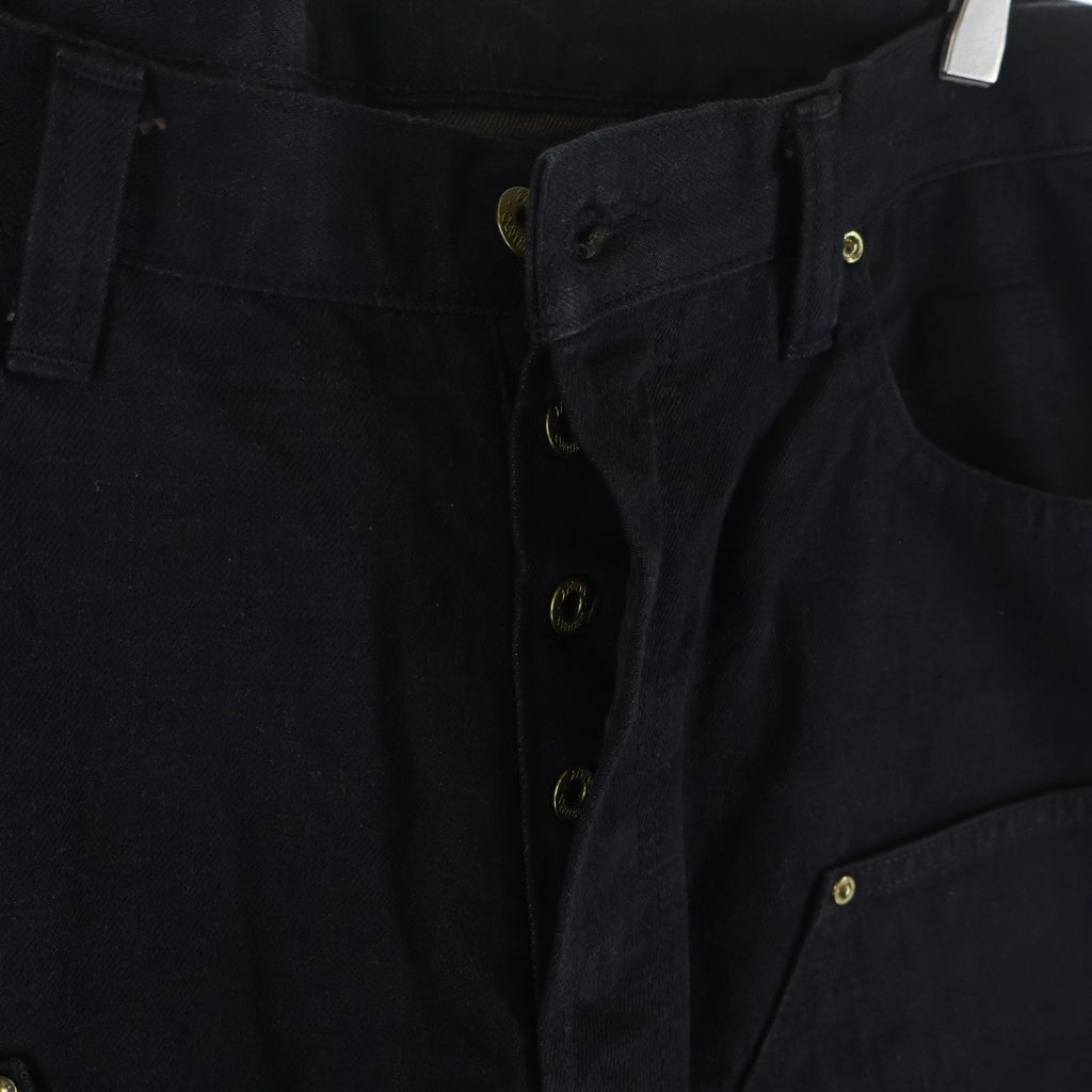 TROPHY CLOTHING(トロフィークロージング) W Knee Standard Dirt Denim ダブルニー スタンダード ダート デニム ワークパンツ ブラック