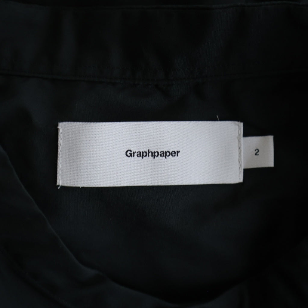 Graphpaper(グラフペーパー) 24SS Broad L/S Oversized Band Collar Shirt ブロード バンドカラー オーバーサイズ 長袖シャツ ブラック GM241-50002B