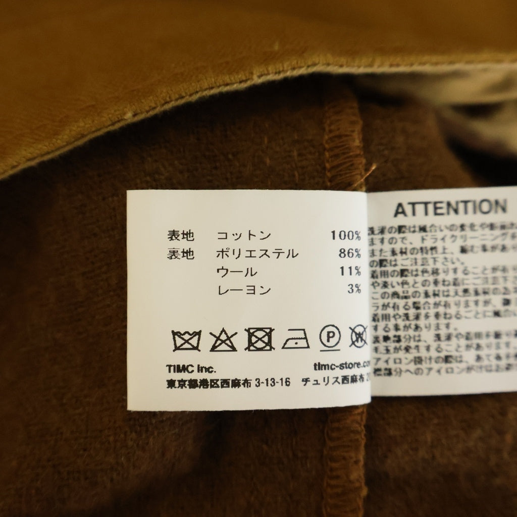 NO BRAND(ノーブランド) Timc Inc.(東京インディアンズ) INC-Duck Jacket ダック地 ロゴ刺繍 ジャケット ブラウン