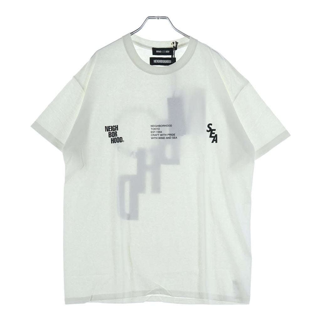 WIND AND SEA(ウィンダンシー) 21SS ×NEIGHBORHOOD NHWDS-3/C-TEE.SS ネイバーフッド ロゴプリント 半袖Tシャツ カットソー ホワイト 211ELWSN-STM03S