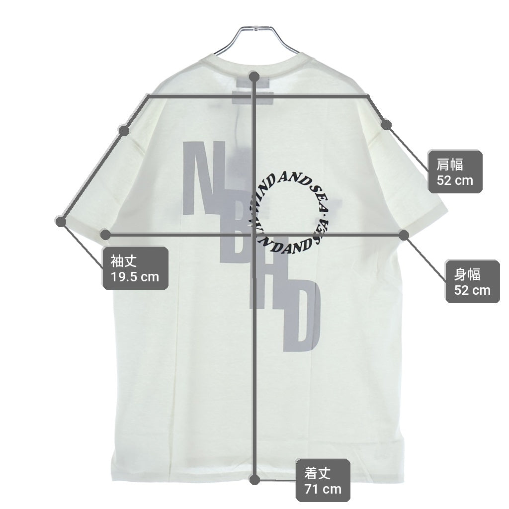 WIND AND SEA(ウィンダンシー) 21SS ×NEIGHBORHOOD NHWDS-3/C-TEE.SS ネイバーフッド ロゴプリント 半袖Tシャツ カットソー ホワイト 211ELWSN-STM03S