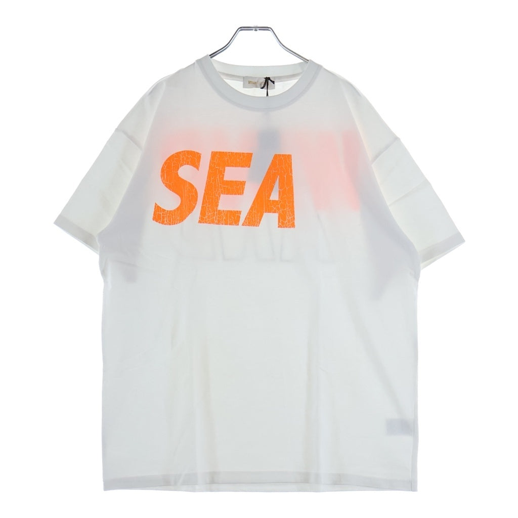 WIND AND SEA(ウィンダンシー) CRACK P DYE S/S TEE クラックロゴプリント クルーネック 半袖Tシャツ カットソー ホワイト WDS-O-SEA-23-Q4-CS-02