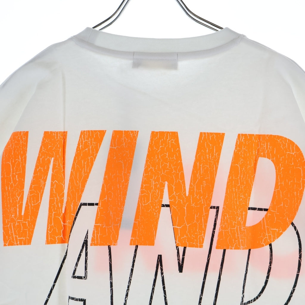 WIND AND SEA(ウィンダンシー) CRACK P DYE S/S TEE クラックロゴプリント クルーネック 半袖Tシャツ カットソー ホワイト WDS-O-SEA-23-Q4-CS-02