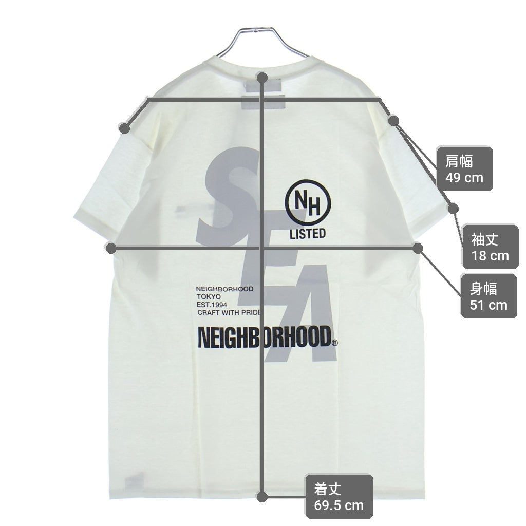 WIND AND SEA(ウィンダンシー) 21SS ×NEIGHBORHOOD NHWDS-2/C-TEE.SS ネイバーフッド ロゴプリント 半袖Tシャツ カットソー ホワイト 211ELWSN-STM02S