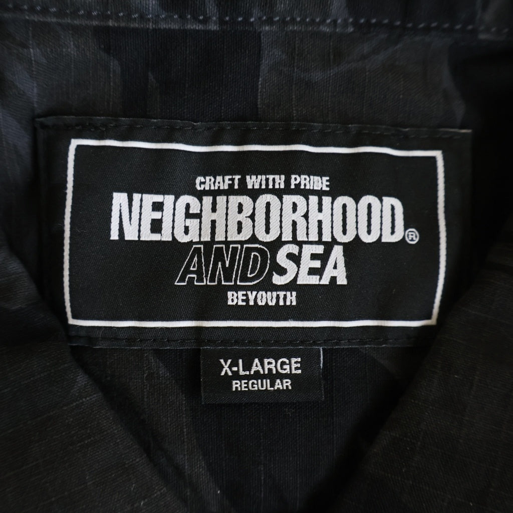 WIND AND SEA(ウィンダンシー) 23SS ×NEIGHBORHOOD TIGER CAMO LS SHIRT ネイバーフッド タイガーカモ 長袖シャツ ブラック WDS-C-NBHD-23-Q3-04