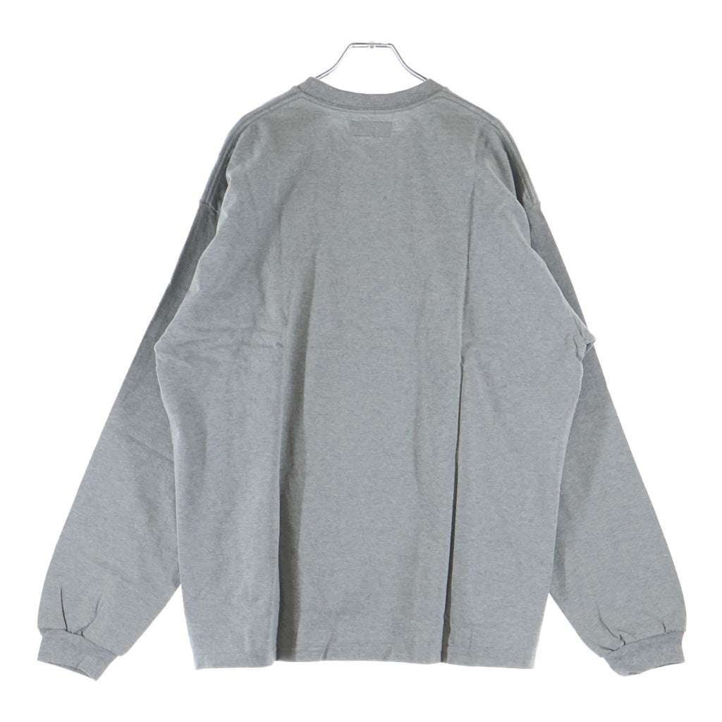 WIND AND SEA(ウィンダンシー) BALLOON L/S TEE ロゴ刺繍 バルーン クルーネック スウェットトレーナー グレー WDS-BALL-09