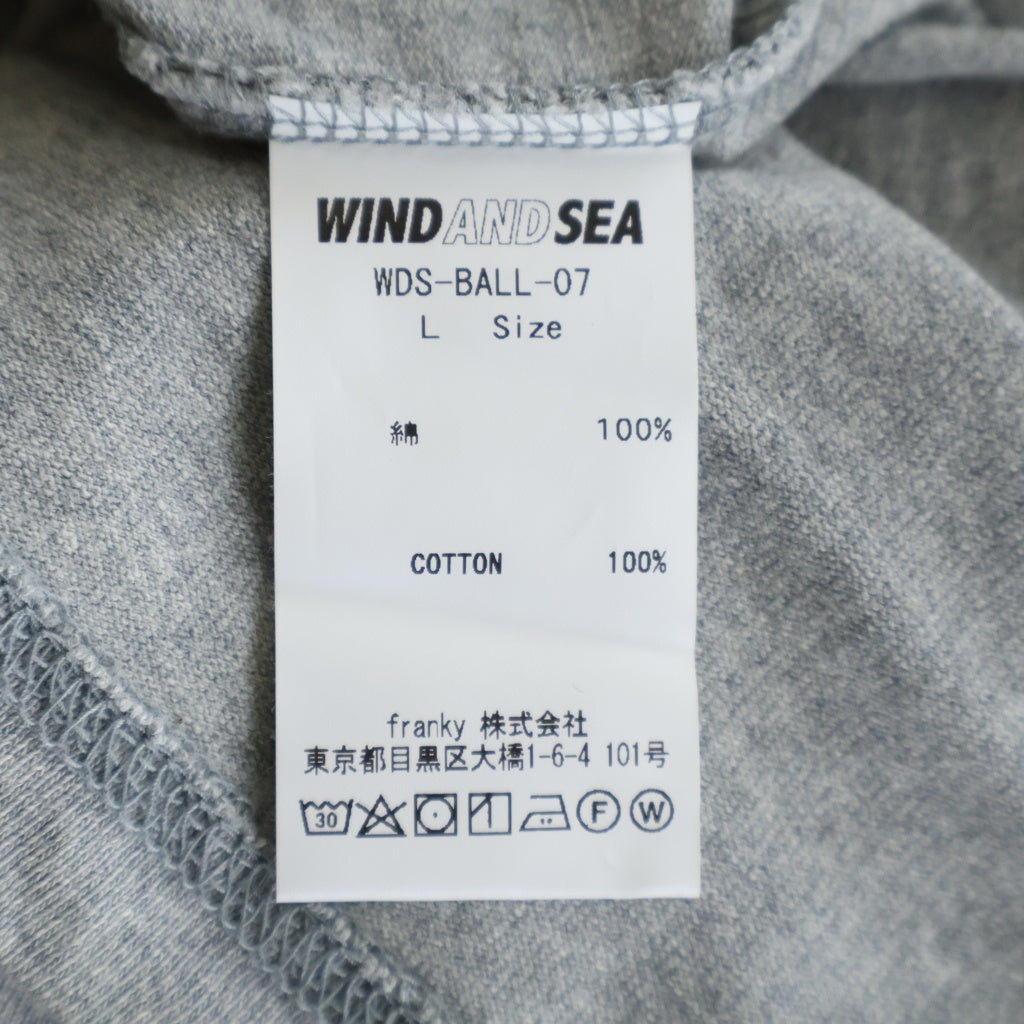 WIND AND SEA(ウィンダンシー) BALLOON L/S TEE ロゴ刺繍 バルーン クルーネック スウェットトレーナー グレー WDS-BALL-09