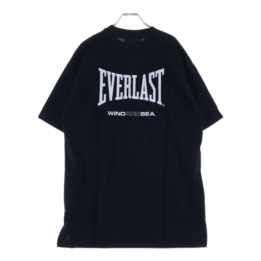 WIND AND SEA(ウィンダンシー) ×EVERLAST LOGO PRINT GYM T-SHIRT エバーラスト ロゴ プリント ジム Tシャツ クルーネック 半袖Tシャツ カットソー ブラック WDS-EVRL-04