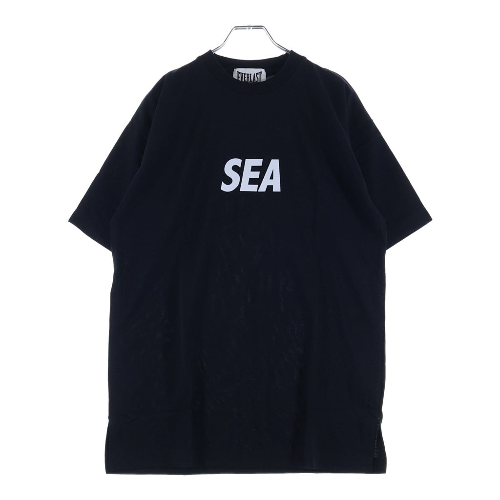 WIND AND SEA(ウィンダンシー) ×EVERLAST LOGO PRINT GYM T-SHIRT エバーラスト ロゴ プリント ジム Tシャツ クルーネック 半袖Tシャツ カットソー ブラック WDS-EVRL-04