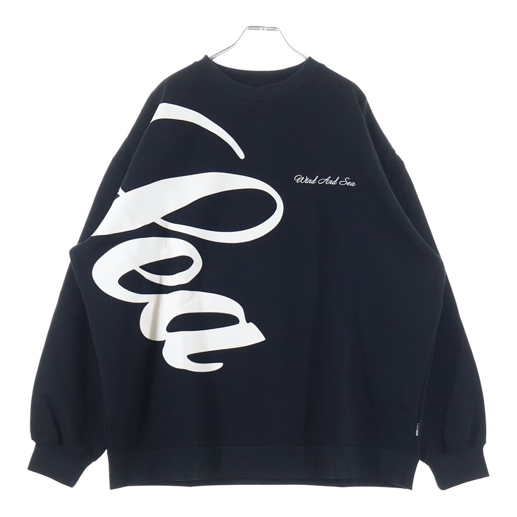 WIND AND SEA ウィンダンシー 24AW ビッグロゴプリントクルーネック スウェットトレーナー ブラック WDS-O-CLC-24-Q1-CS-02 WIND AND SEA(ウィンダンシー) 24AW ビッグロゴプリントクルーネック