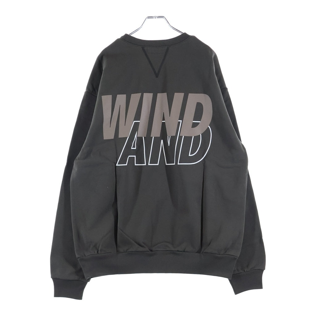 WIND AND SEA(ウィンダンシー) 23AW ロゴプリント クルーネック スウェット トレーナー チャコール WDS-O-SEA-23-Q2-CS-01