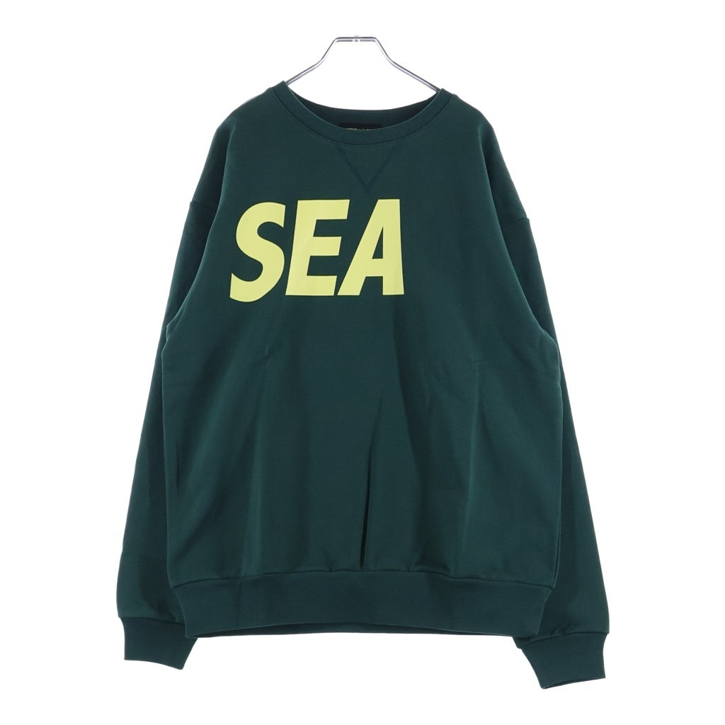 WIND AND SEA(ウィンダンシー) 23AW ロゴプリント クルーネック スウェット トレーナー グリーン WDS-O-SEA-23-Q2-CS-01