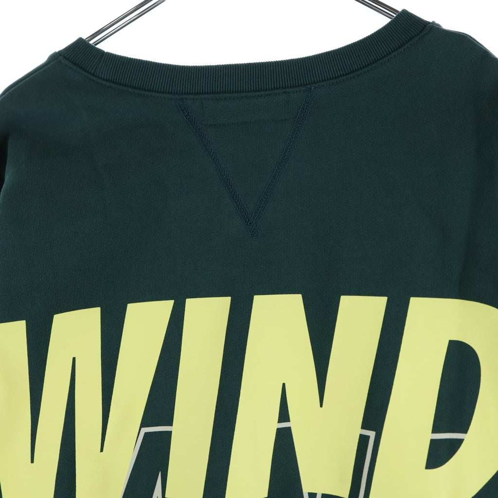 WIND AND SEA(ウィンダンシー) 23AW ロゴプリント クルーネック スウェット トレーナー グリーン WDS-O-SEA-23-Q2-CS-01