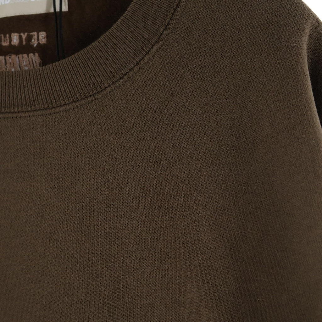 WIND AND SEA(ウィンダンシー) BRUSHED CREW NECK ロゴプリント クルーネックスウェットトレーナー ブラウン WDS-CS-324