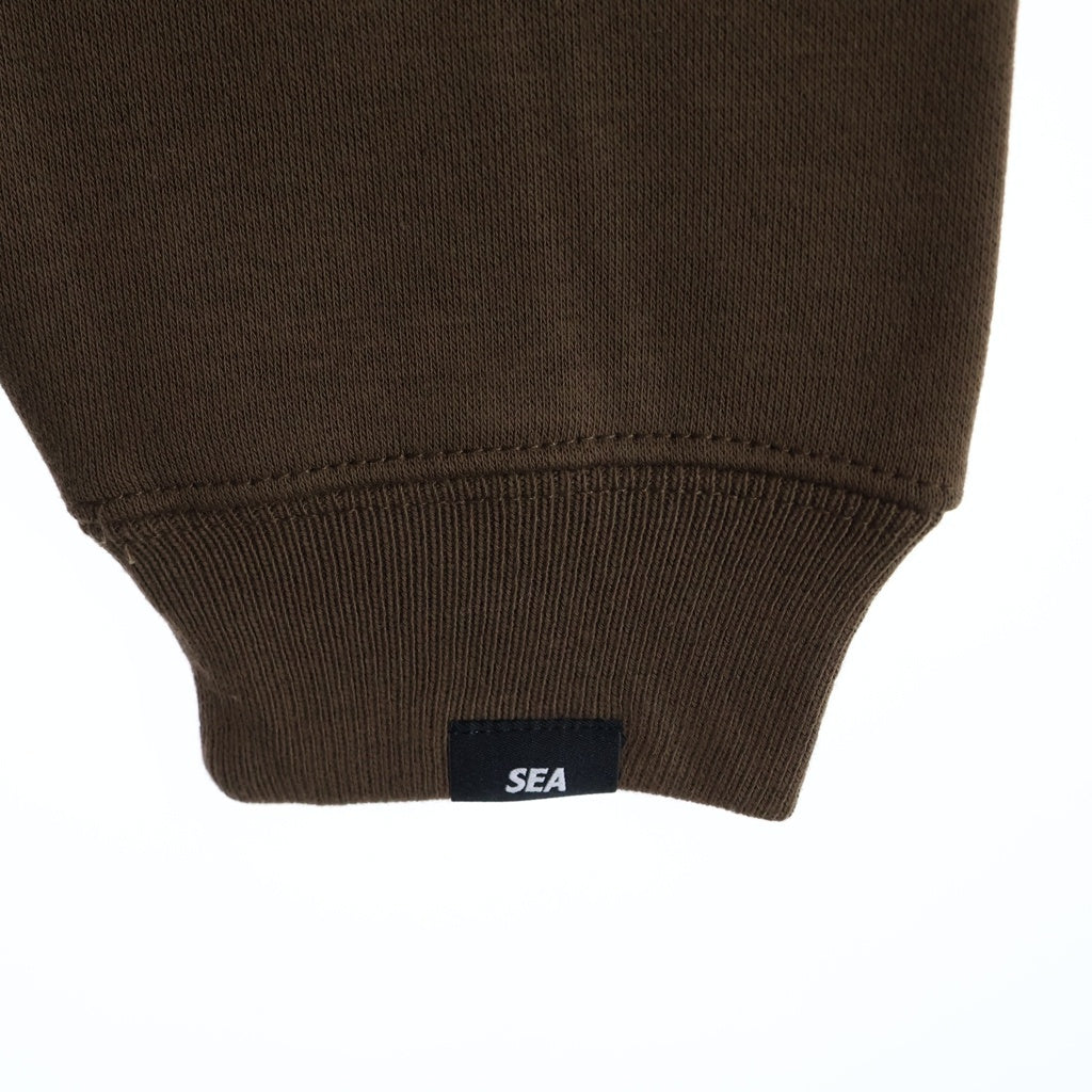WIND AND SEA(ウィンダンシー) BRUSHED CREW NECK ロゴプリント クルーネックスウェットトレーナー ブラウン WDS-CS-324