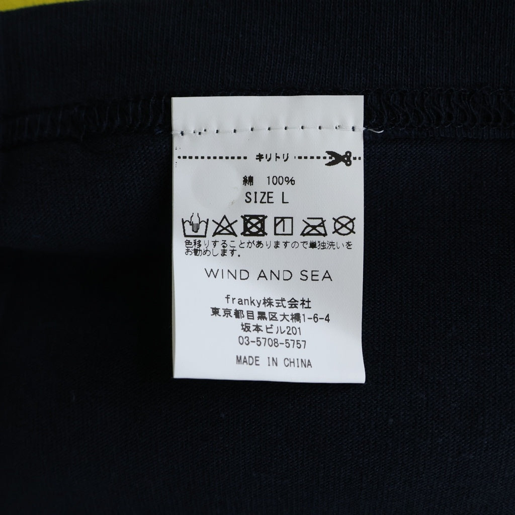 WIND AND SEA(ウィンダンシー) ×SNKR DUNK スニーカー ダンク プリント半袖Tシャツカットソー ネイビー WDS-SNKR-01
